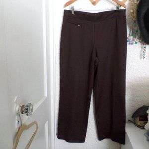 LRL Lauren Active Brown Pull On Stretch Knit Pants Sz XL